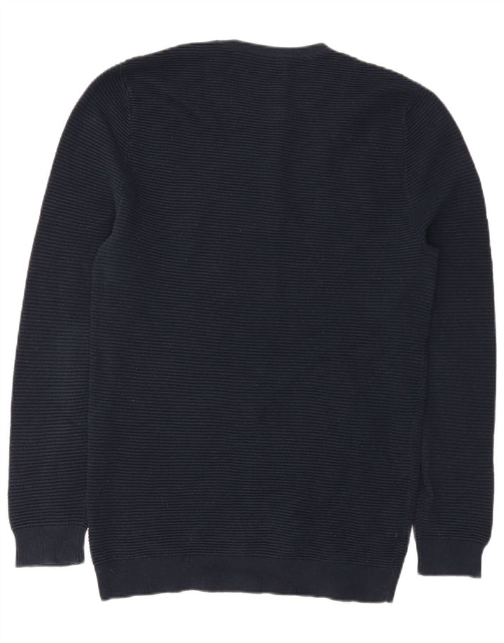 Maglione maglione girocollo da uomo Zara grande blu navy