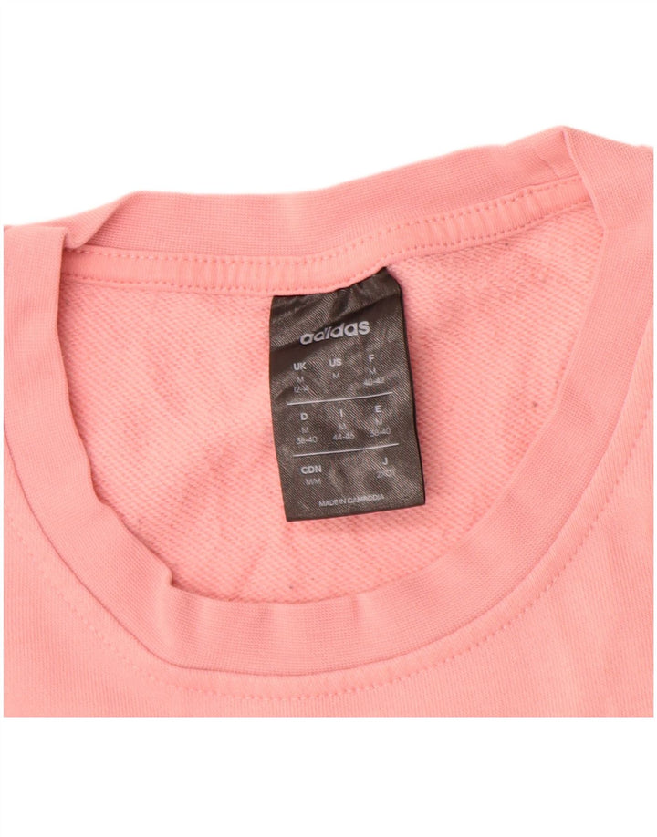 Felpa grafica da donna Adidas Jumper UK 12/14 Cotone rosa medio