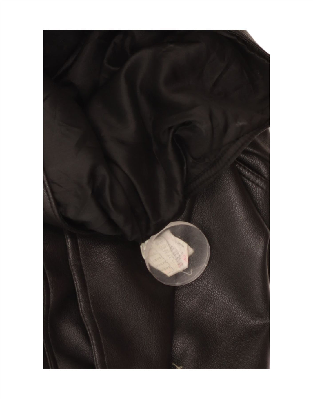 Giacca da motociclista in pelle corta oversize da donna VINTAGE UK 10 piccola nera