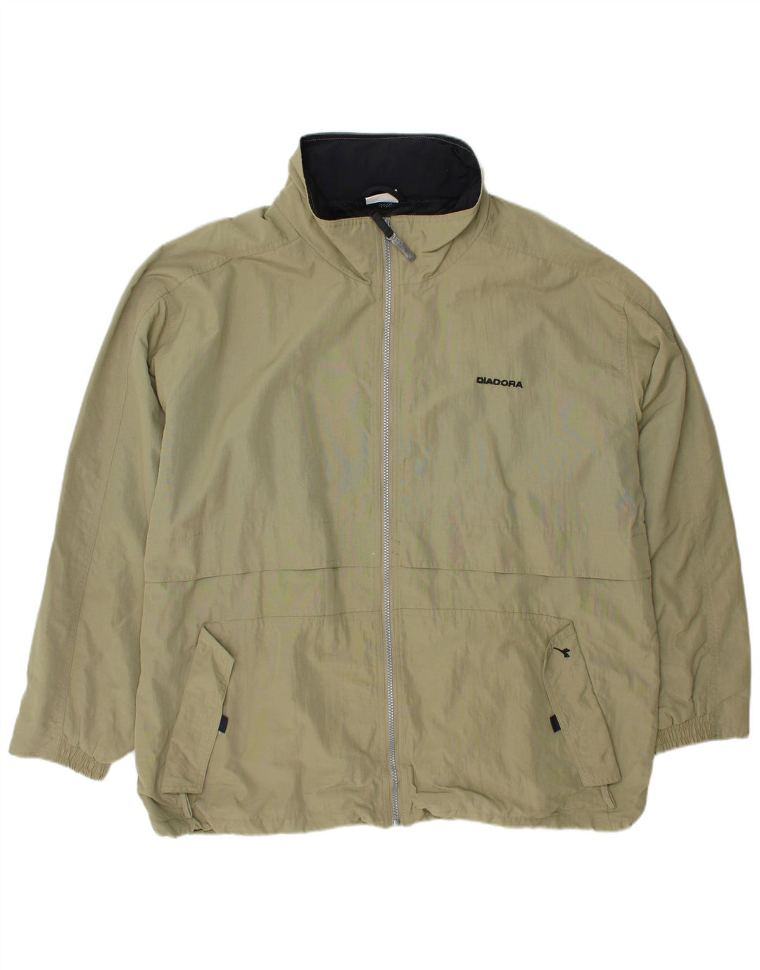 DIADORA Giacca antipioggia da uomo con cappuccio UK 42 XL Khaki Poliammide