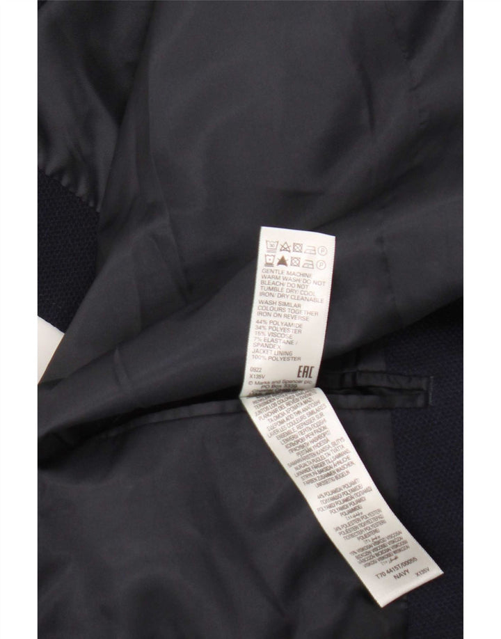 Giacca blazer a 2 bottoni Marks & Spencer da uomo UK 50 5XL poliammide blu navy