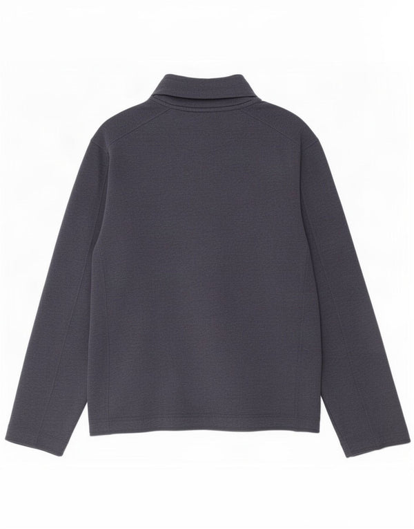 Felpa da uomo con collo con zip Weird Fish, maglione XL, cotone blu navy