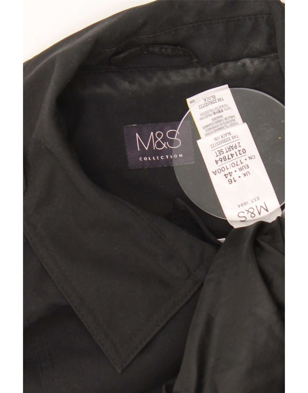 Trench da donna Marks & Spencer UK 16 grande poliestere nero