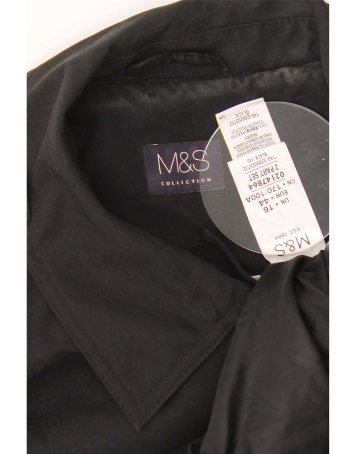 Trench da donna Marks & Spencer UK 16 grande poliestere nero