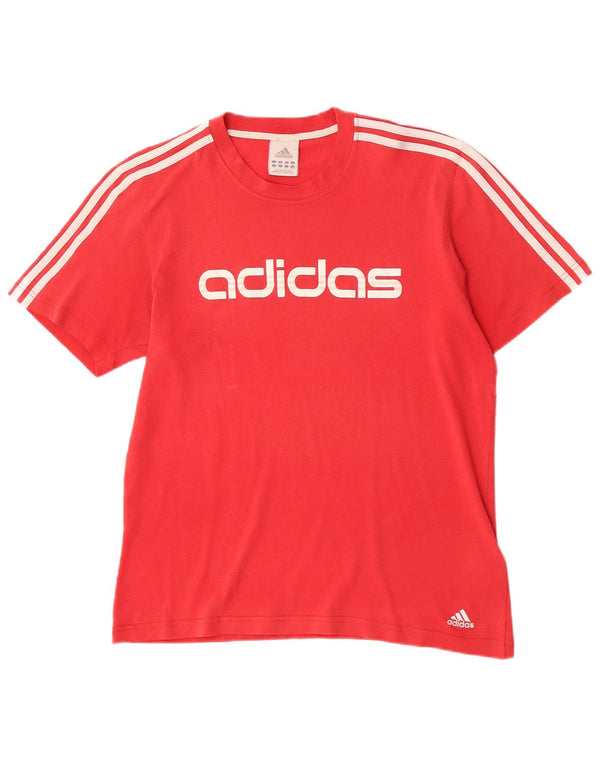 T-shirt grafica da uomo Adidas Top in cotone rosso medio
