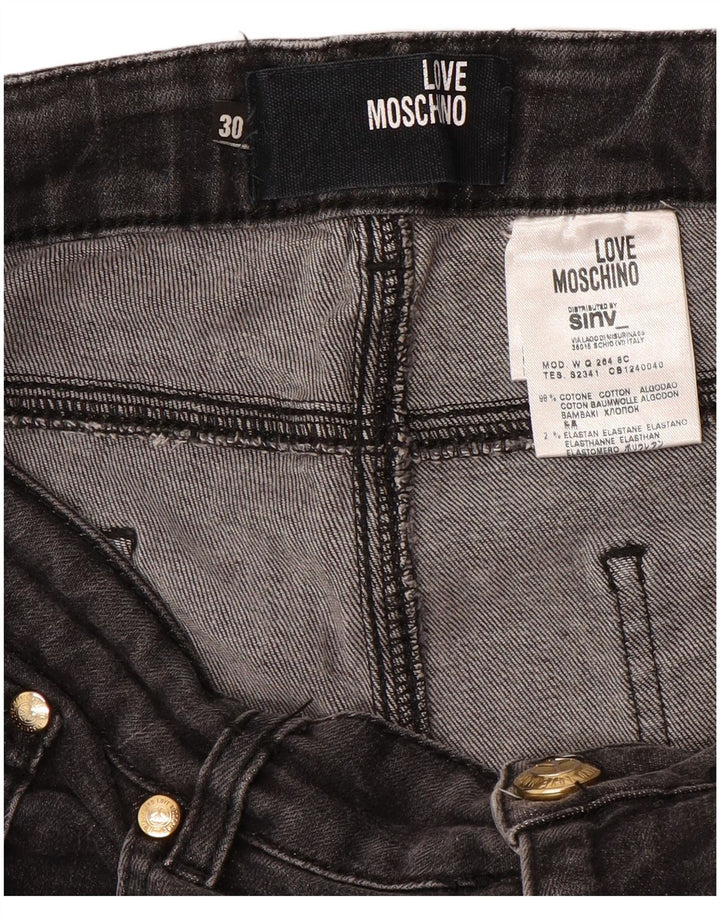 Jeans dritti da donna MOSCHINO W30 L31 cotone nero