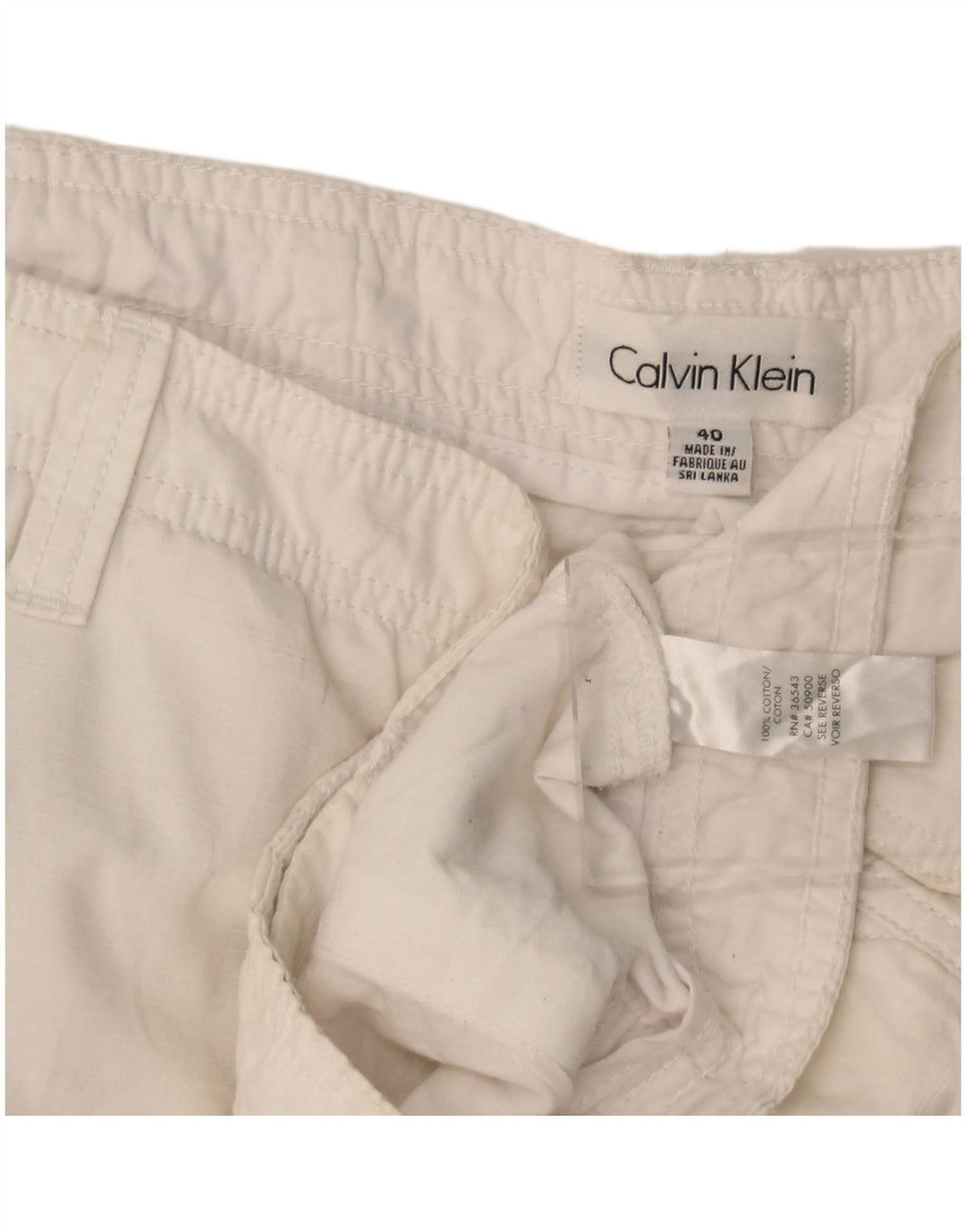 Pantaloncini cargo da uomo Calvin Klein W40 XL cotone bianco
