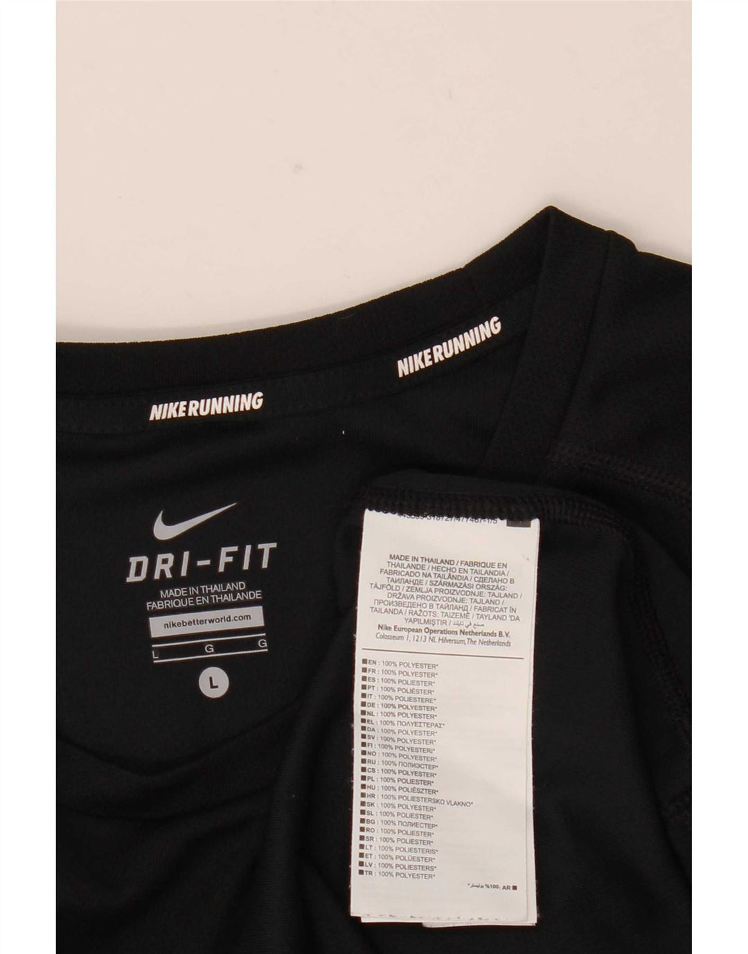 Top Nike Dri Fit da uomo a maniche lunghe, grande, in poliestere nero
