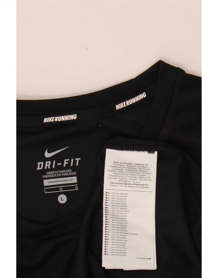 Top Nike Dri Fit da uomo a maniche lunghe, grande, in poliestere nero