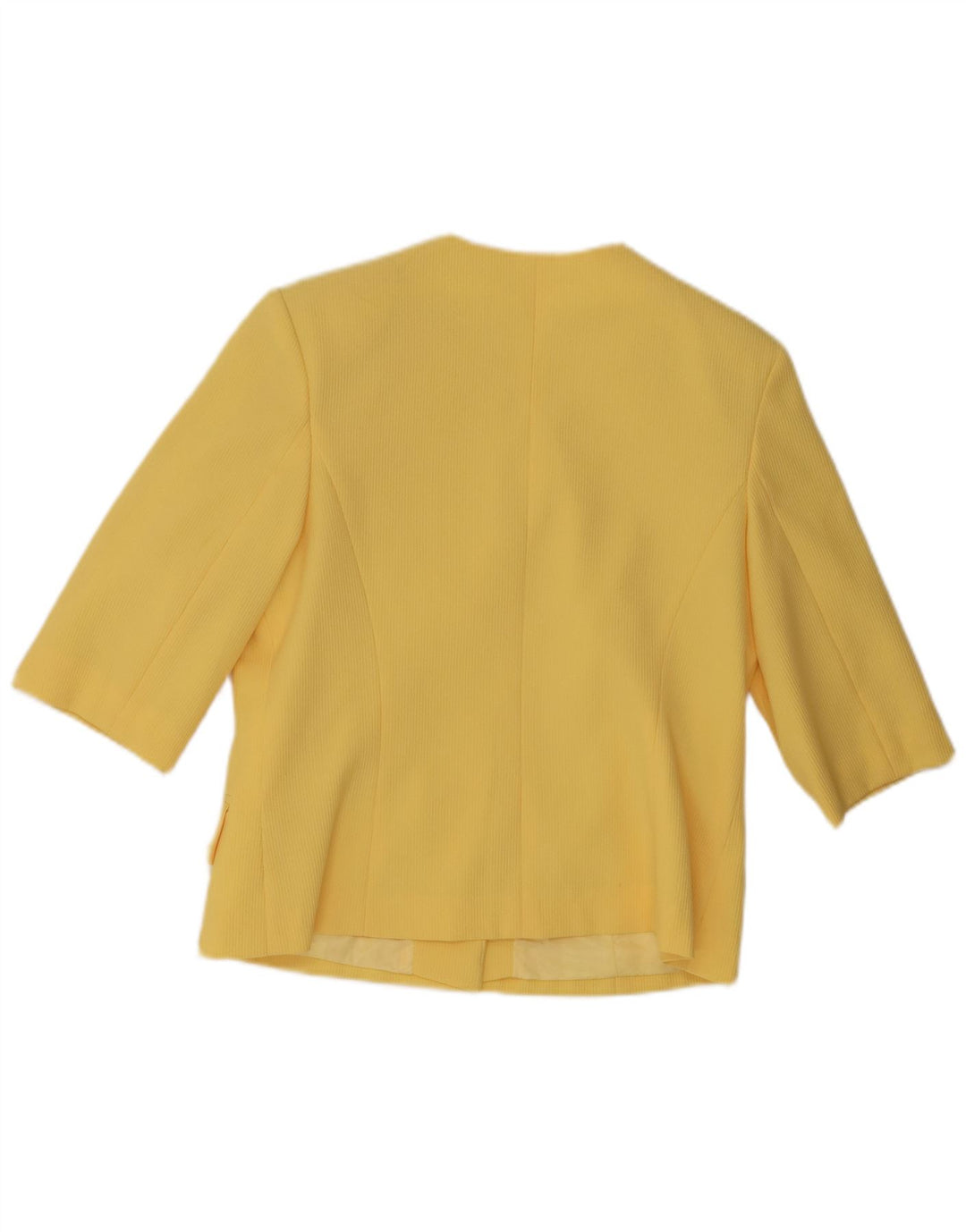 Giacca blazer vintage da donna a maniche corte a 4 bottoni UK 12 giallo medio