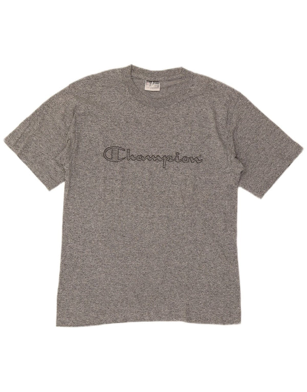T-shirt grafica da uomo Champion Top in cotone chiazzato grigio piccolo