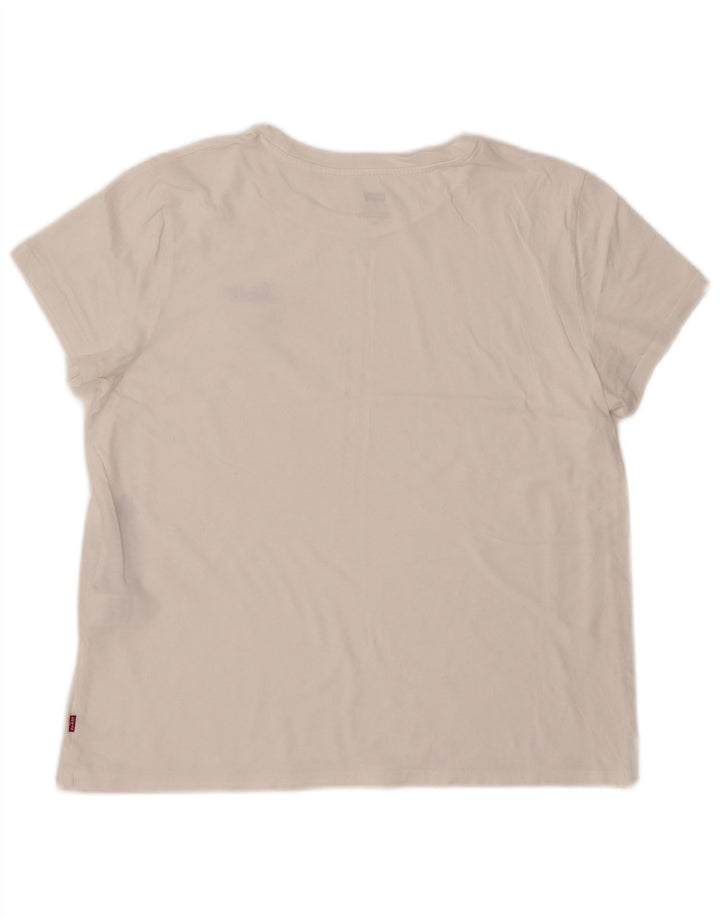 T-shirt da donna LEVI'S UK 14 grande cotone bianco