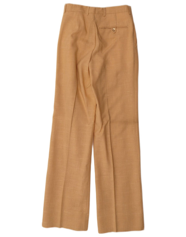 Pantaloni casual vintage da uomo a gamba larga W26 L31 viscosa beige