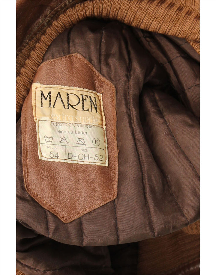 Giubbotto bomber in pelle da uomo Maren IT 54 2XL Pelle marrone