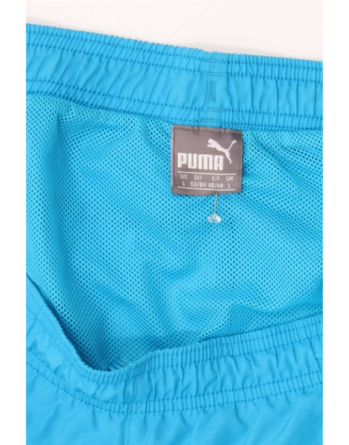Pantaloncini da bagno grafici da uomo Puma grandi in poliestere blu