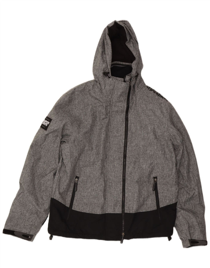 Giacca a vento con cappuccio da donna SUPERDRY UK 20 2XL Colore grigio
