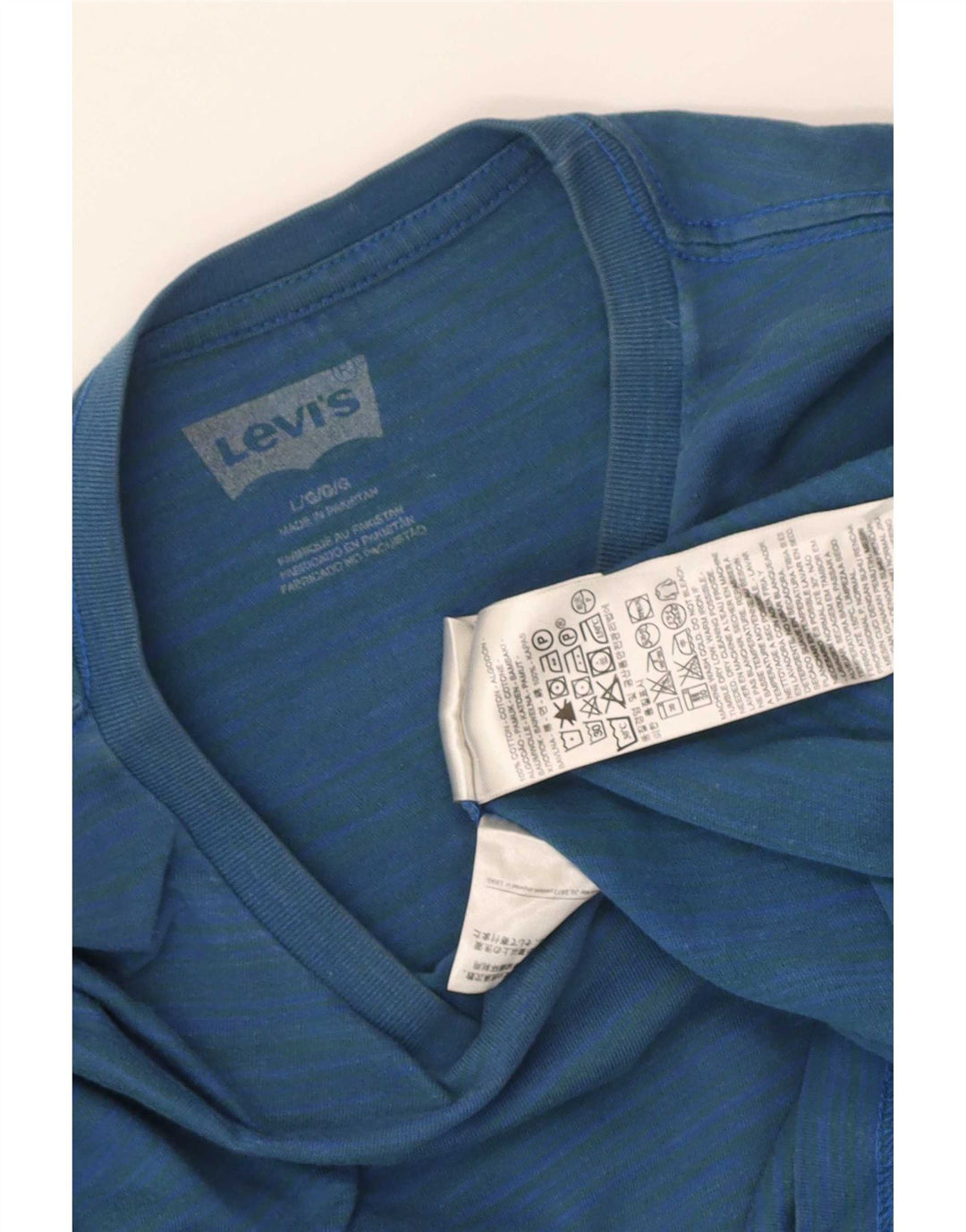 Levi's Maglia da uomo a maniche lunghe in cotone gessato blu largo