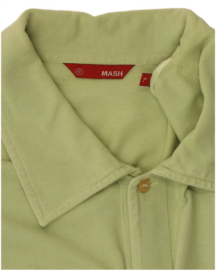 Camicia Mash da uomo a maniche corte grande in cotone verde