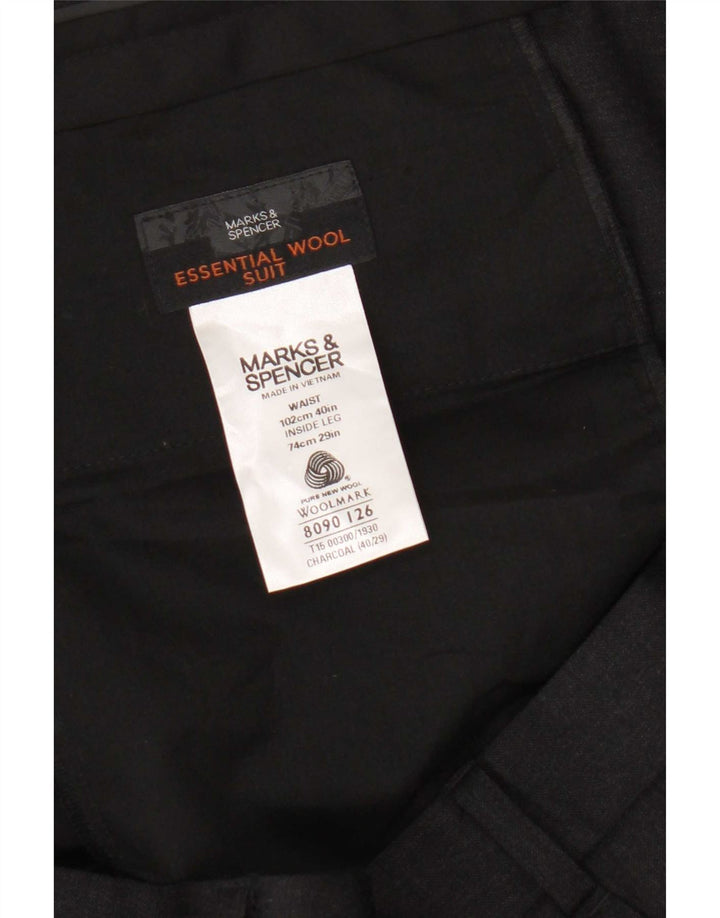 Pantaloni chino con pegged da uomo Marks & Spencer W40 L29 in lana grigia