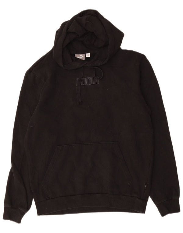 Felpa con cappuccio grafica da uomo Puma piccola in cotone nero
