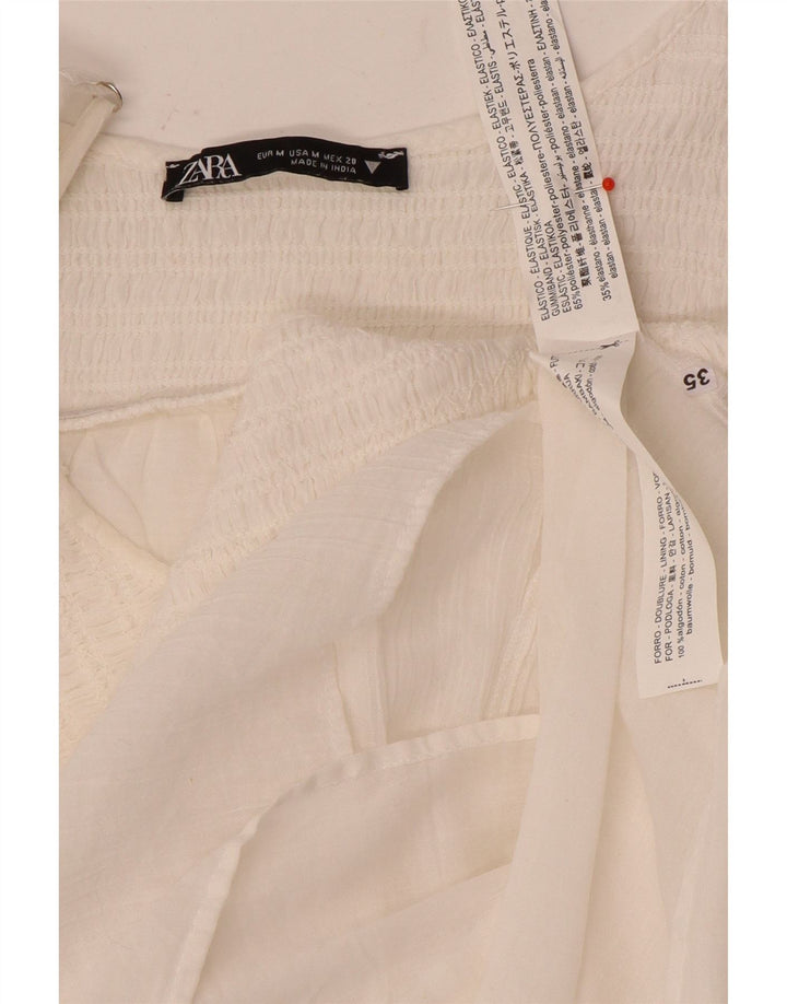 Prendisole da donna Zara UK 12 poliestere bianco medio