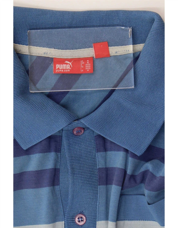 Polo da uomo Puma a righe blu medio