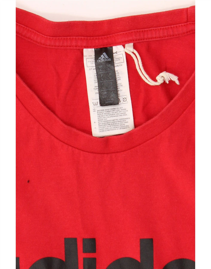 ADIDAS Mens Graphic T-Shirt Top Large Red Cotton Vintage Adidas and Second-Hand Adidas from Messina Hembry 