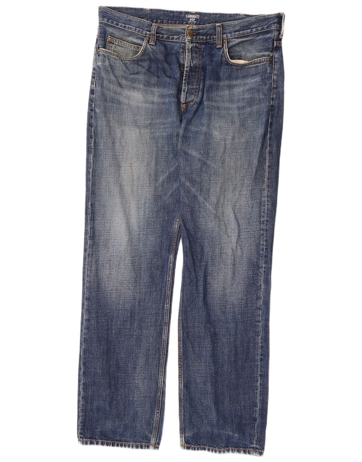 Jeans dritti da uomo CARHARTT W34 L32 in cotone blu