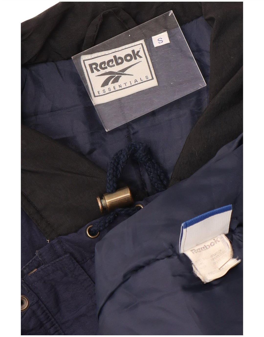 Giacca a vento REEBOK da uomo vestibilità ampia UK 36 piccola in nylon blu navy