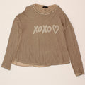 TWIN-SET Womens Graphic Top Long Sleeve UK 14 Medium Beige Vintage Twin-Set and Second-Hand Twin-Set from Messina Hembry 