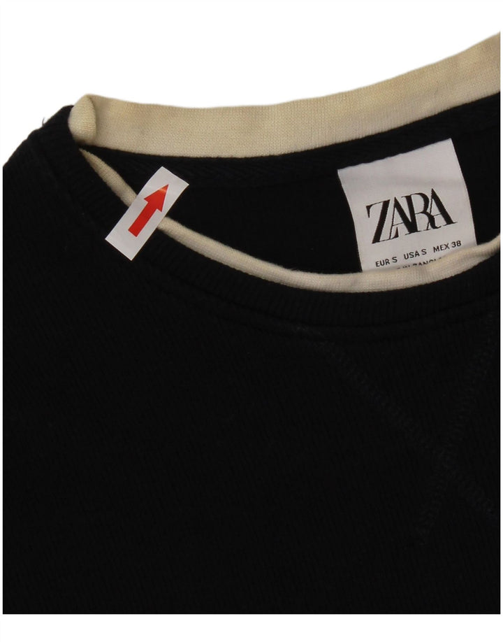 Top Zara da uomo a maniche lunghe piccolo in cotone blu navy