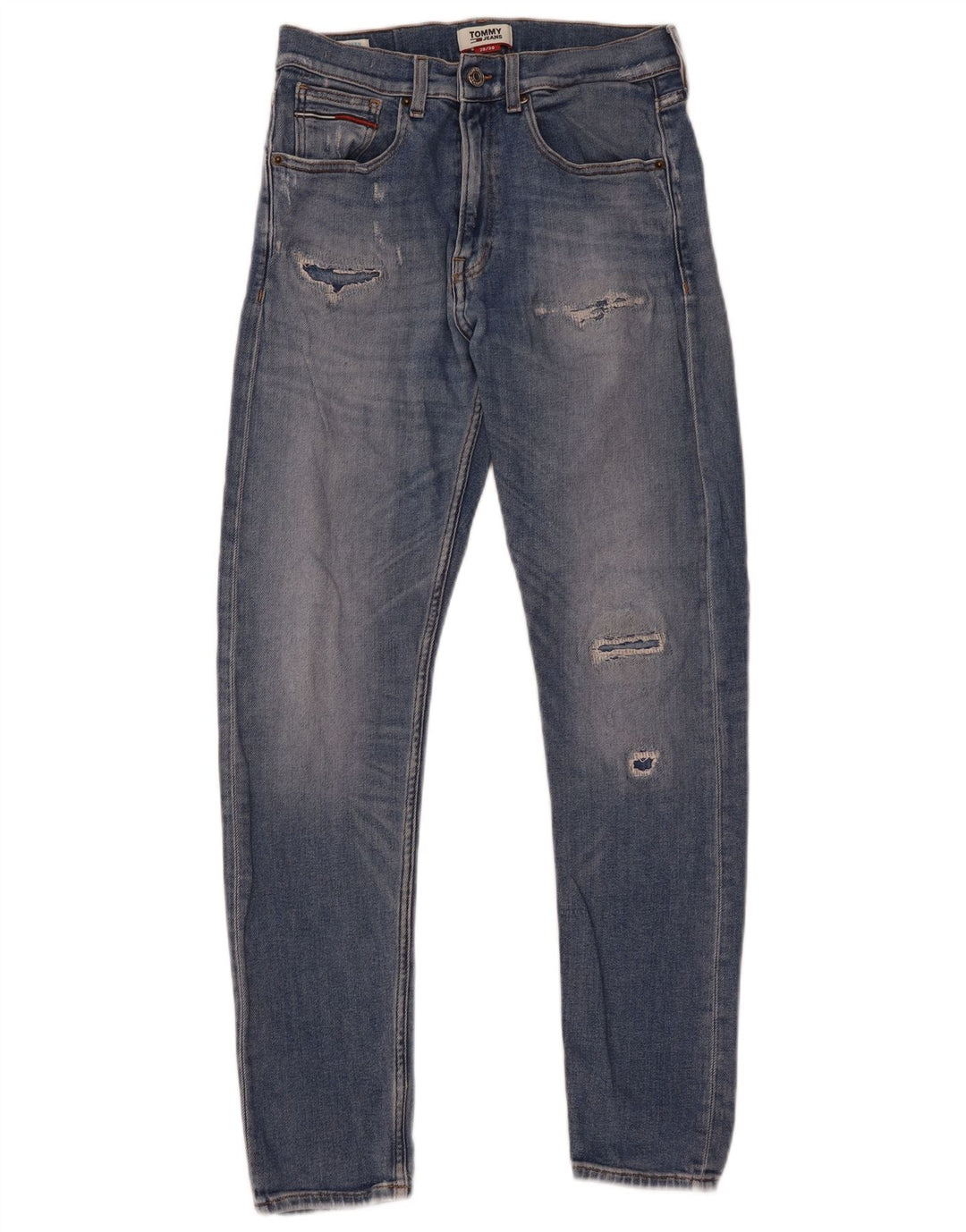 Tommy Hilfiger Uomo Distressed Jeans Slim W28 L30 Cotone Blu