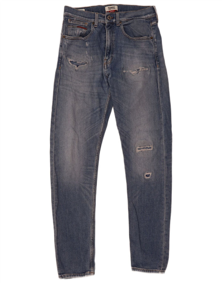 Tommy Hilfiger Uomo Distressed Jeans Slim W28 L30 Cotone Blu
