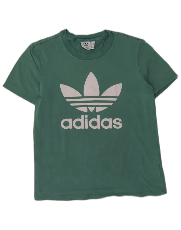 T-shirt grafica da donna Adidas Top UK 8 Small in cotone verde