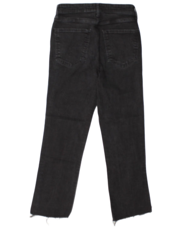 Jeans corti a vita alta da donna Zara EU 38 piccoli W28 L25 cotone nero