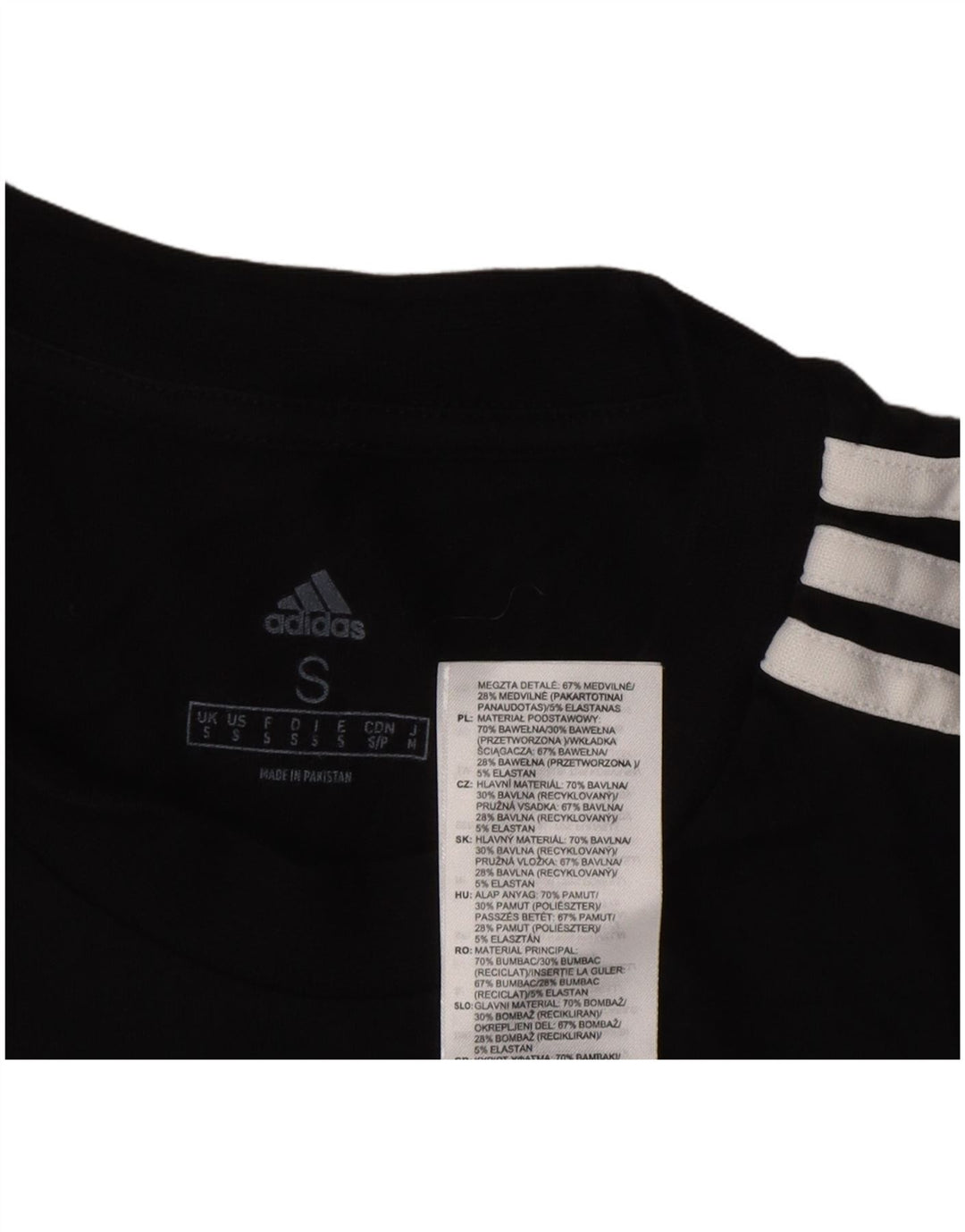 ADIDAS Mens T-Shirt Top Small Black Cotton