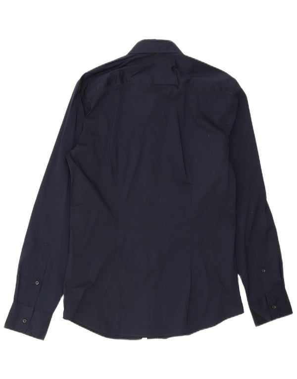 Camicia Benetton Uomo Small Blu Navy Cotone