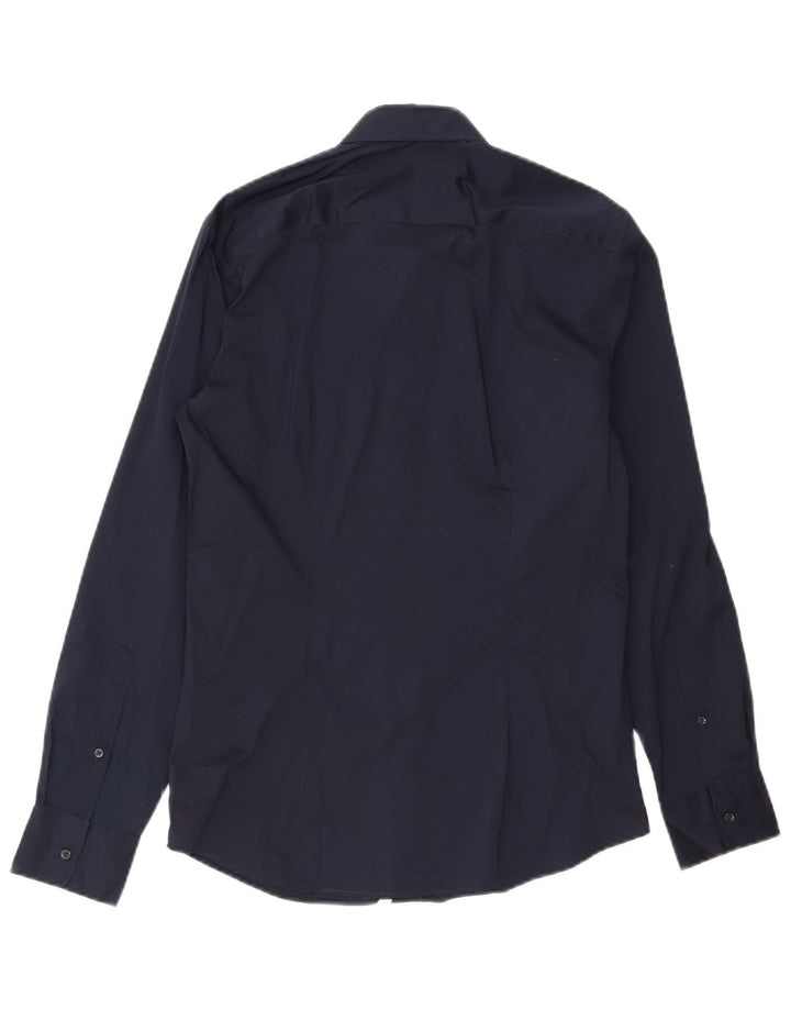 Camicia Benetton Uomo Small Blu Navy Cotone