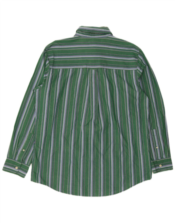 Camicia Chaps da uomo Easy Care in cotone a righe verde medio