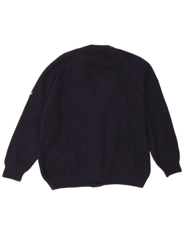 Maglione cardigan da uomo dalla vestibilità regolare Navigare, grande, in lana merino blu navy