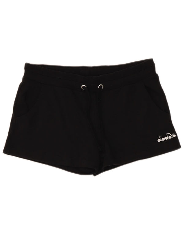 Diadora Womens Sport Shorts UK 14 Medium Black Cotton