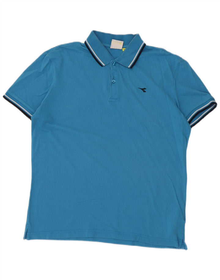 DIADORA Polo Uomo Large Blu Cotone