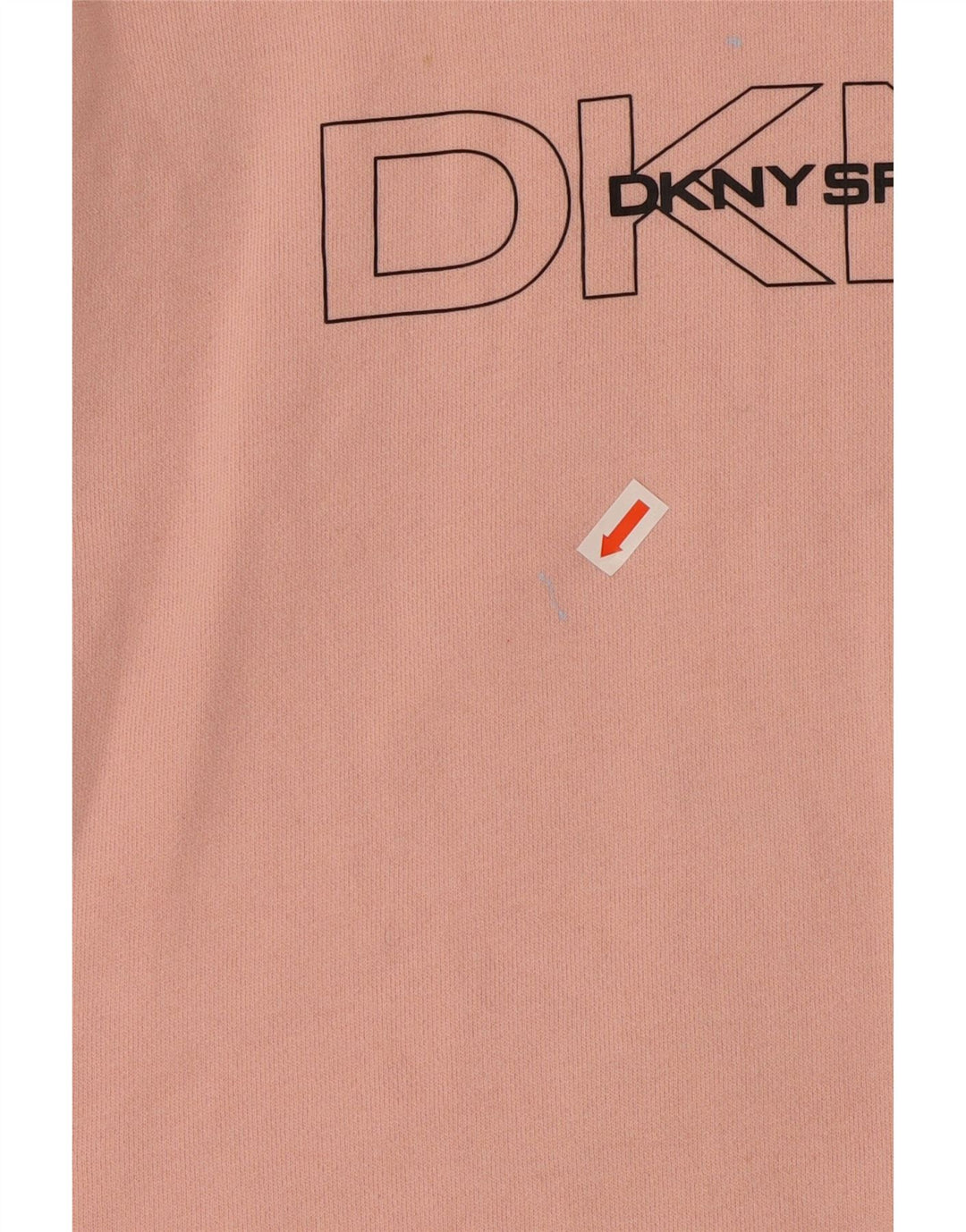 DKNY Womens Graphic Oversized Sweatshirt Jumper UK 14 Medium Pink Cotton Vintage Dkny and Second-Hand Dkny from Messina Hembry 