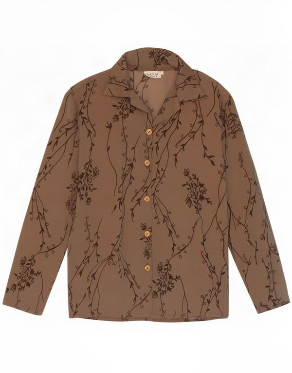 Camicetta trasparente da donna Silvia Bauer IT 46 Large Khaki Floral