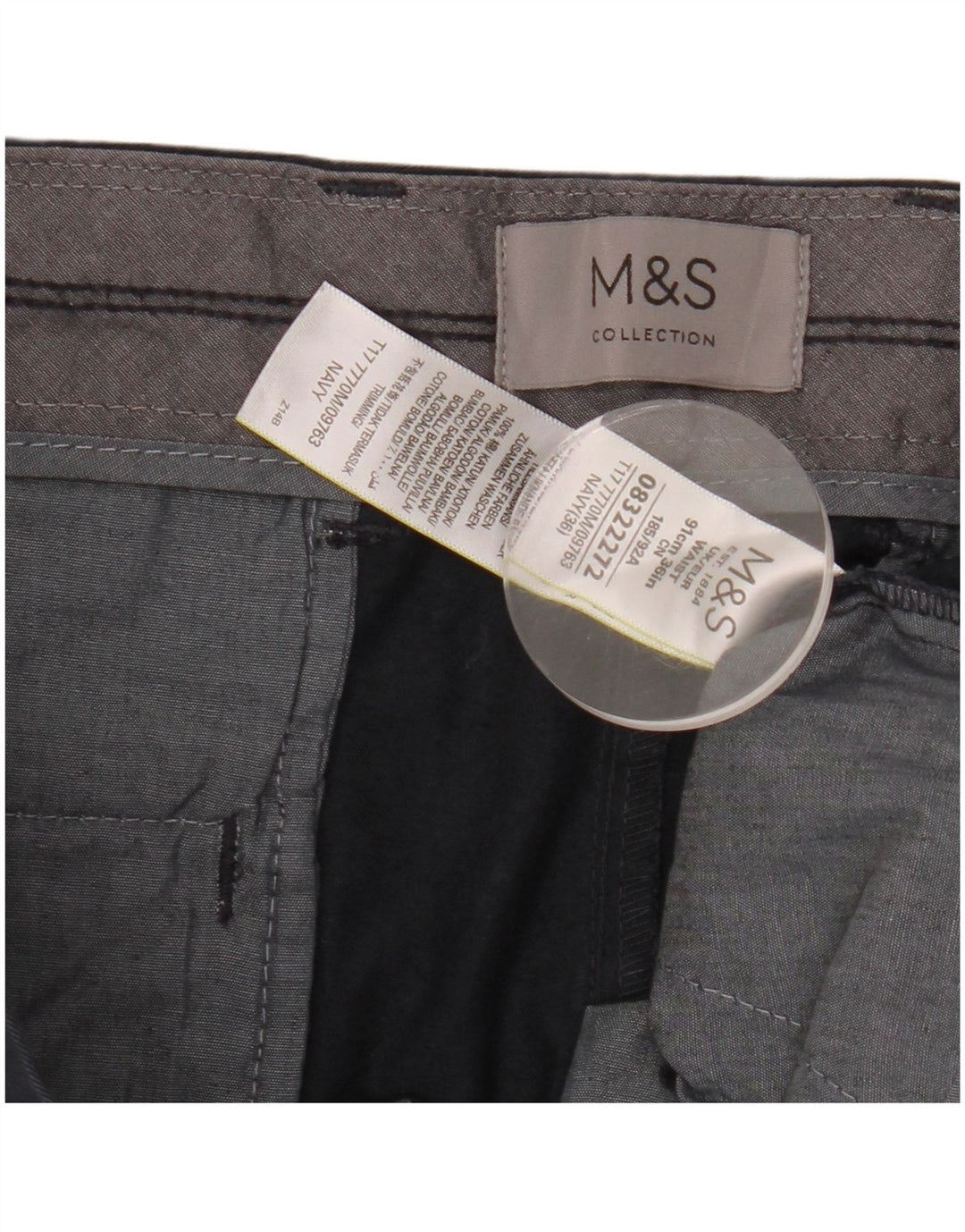 Pantaloncini chino da uomo Marks & Spencer W36 grandi in cotone blu navy