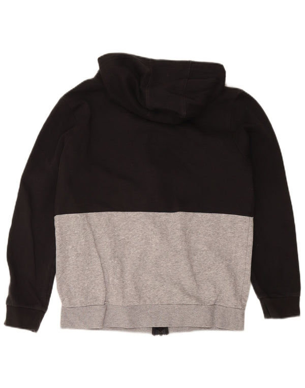 Felpa con cappuccio e zip Adidas da ragazzo 13-14 anni in cotone color block nero