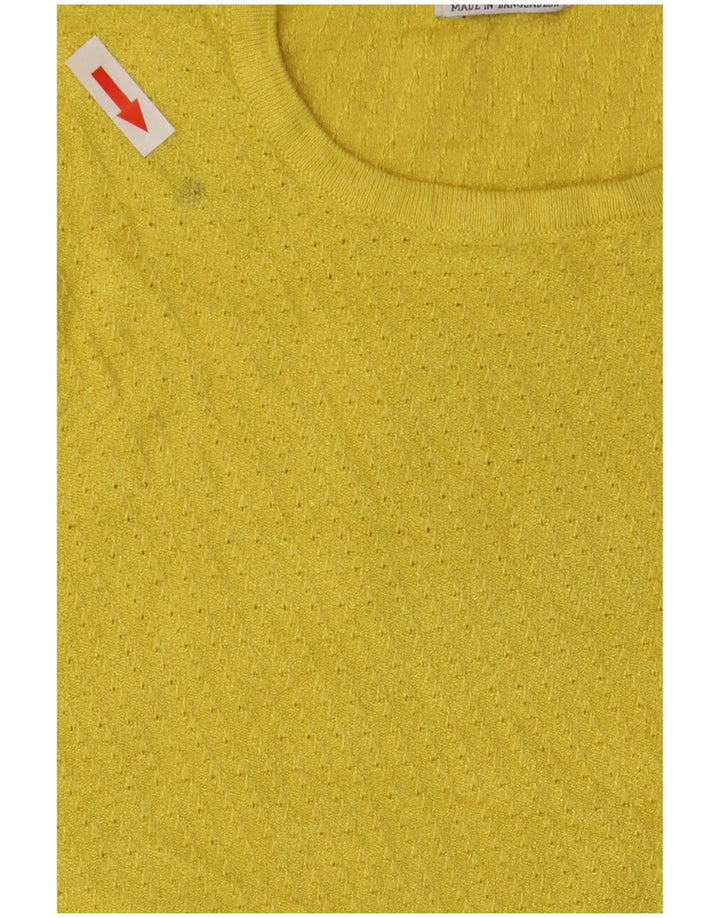 Maglione maglione girocollo da donna Zara UK 12 giallo medio