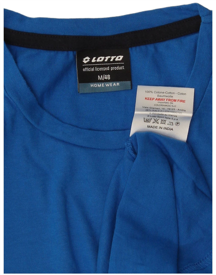 T-shirt grafica da uomo Lotto Top in cotone blu medio