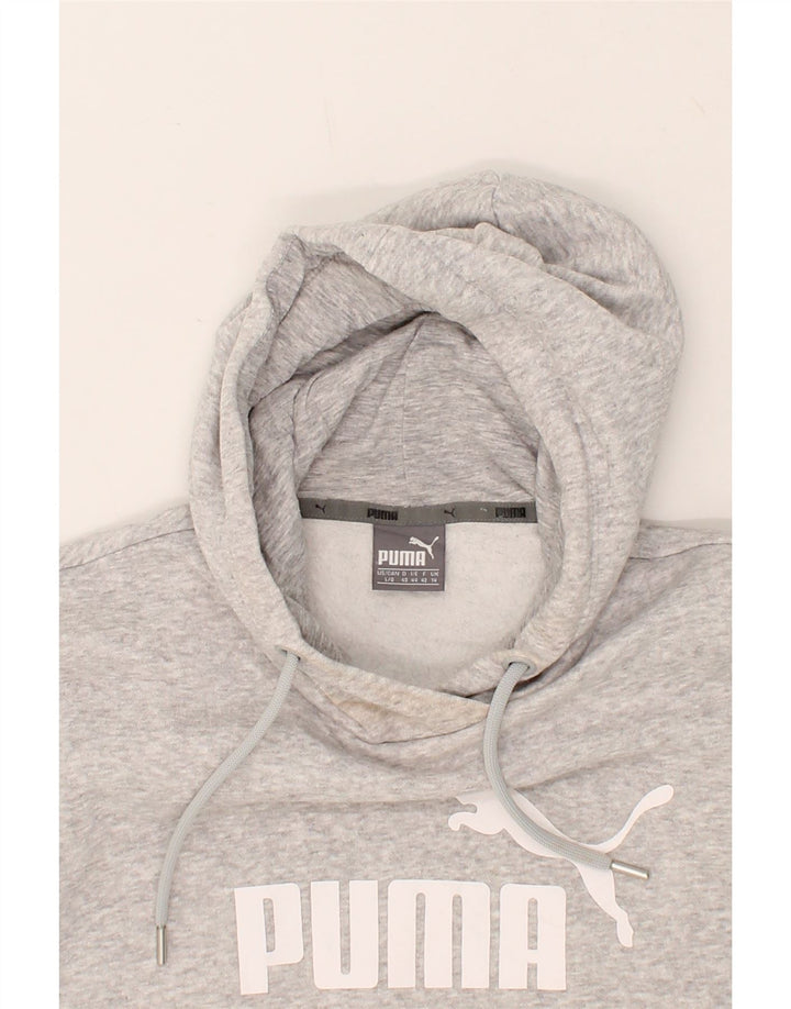 PUMA Womens Graphic Hoodie Jumper UK 14 Large Grey Vintage Puma and Second-Hand Puma from Messina Hembry 