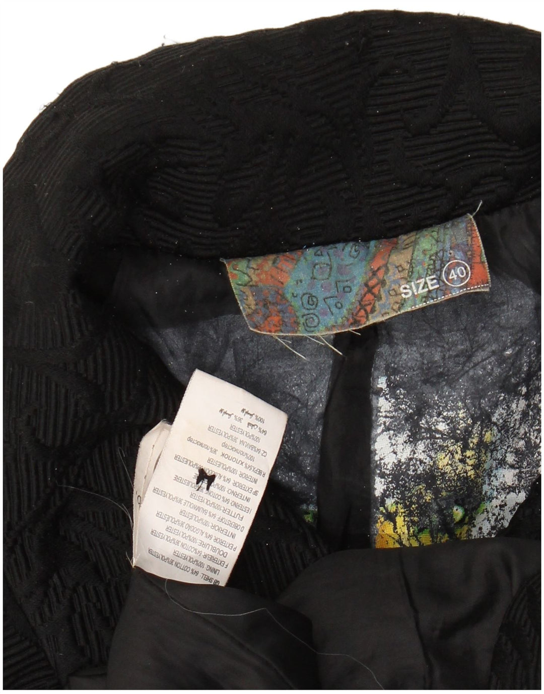 DESIGUAL Cappotto da donna con motivo astratto EU 40 cotone nero medio